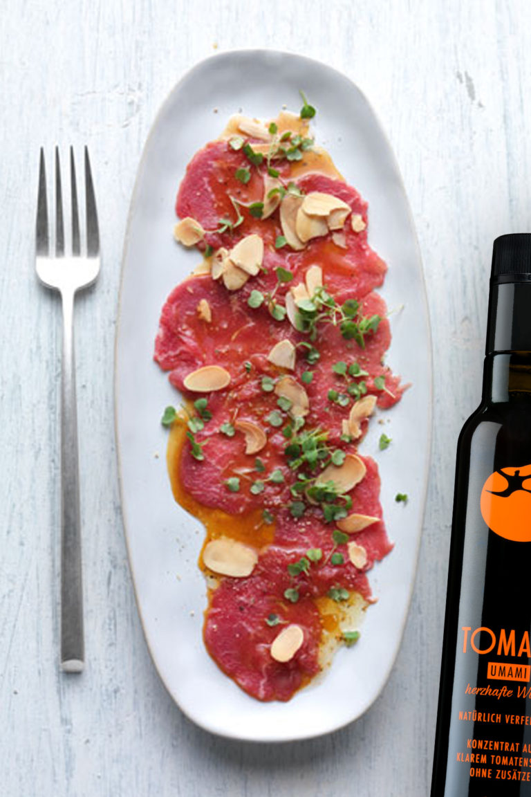Teaser Beef Carpaccio with Tomami® and walnut oil