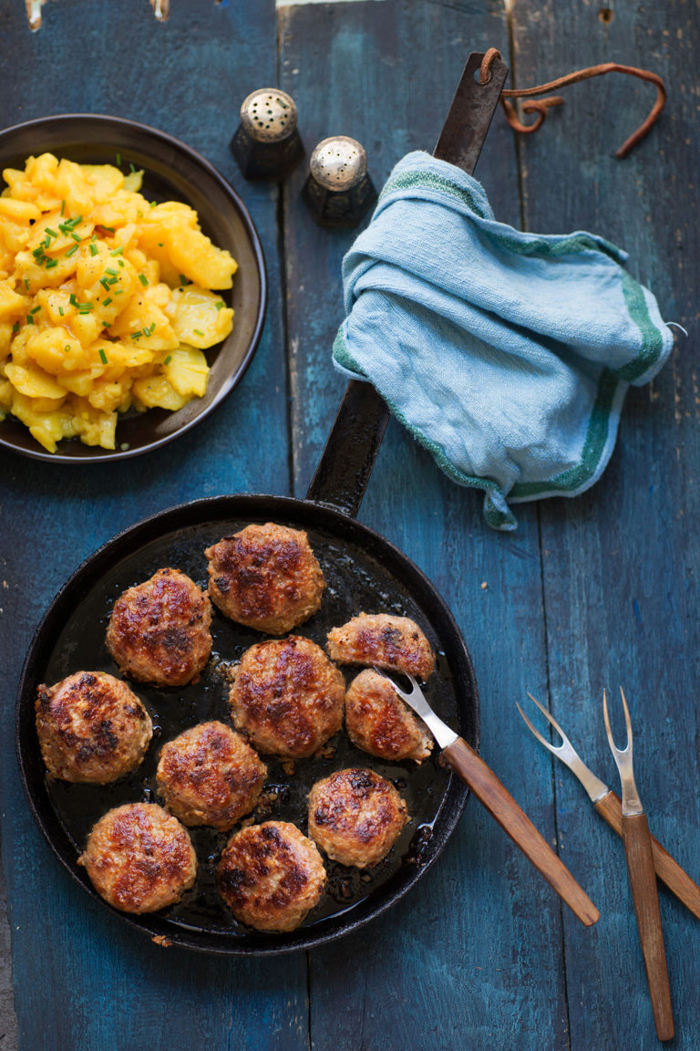 Teaser Meatballs with Potato Salad