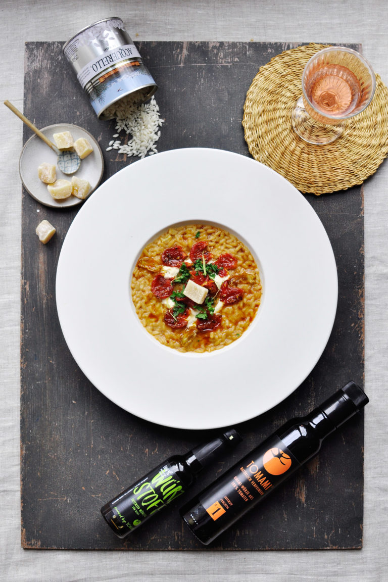 Teaser Tomaten­risotto mit Ingwer und Zitrone