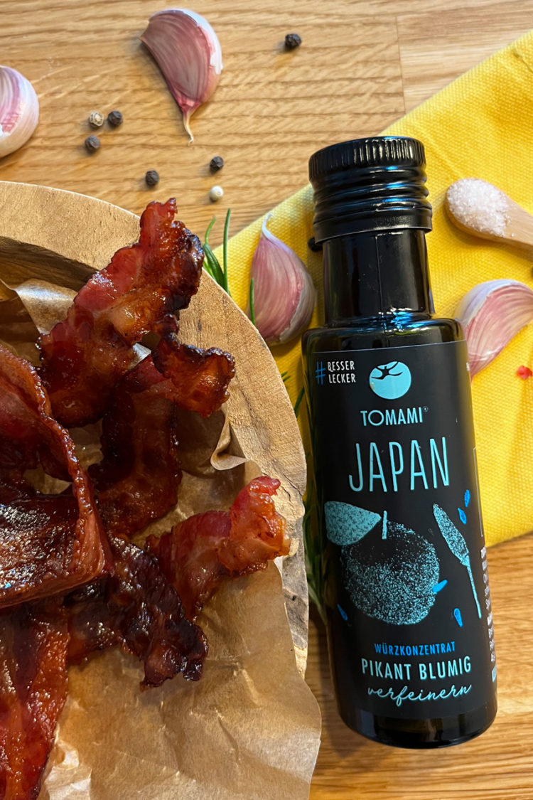 Rezept "Karamellisierter Speck mit Tomami Japan"