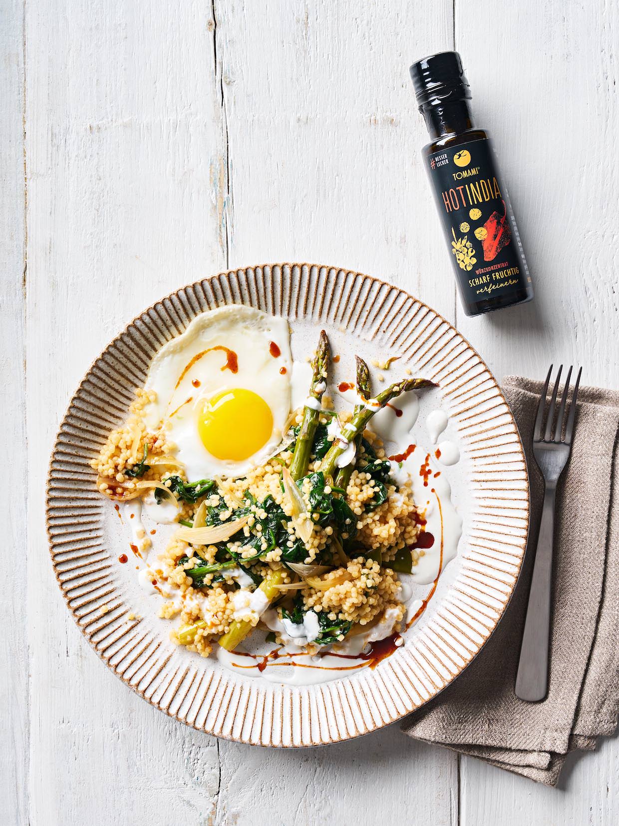 Spring Vegetables + Couscous „Hot India“