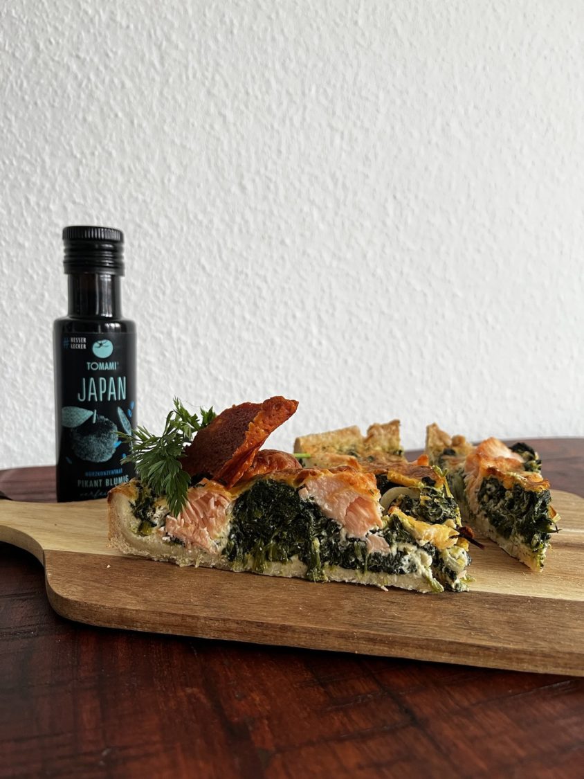 Salmon and Spinach Quiche with Tomami Japan