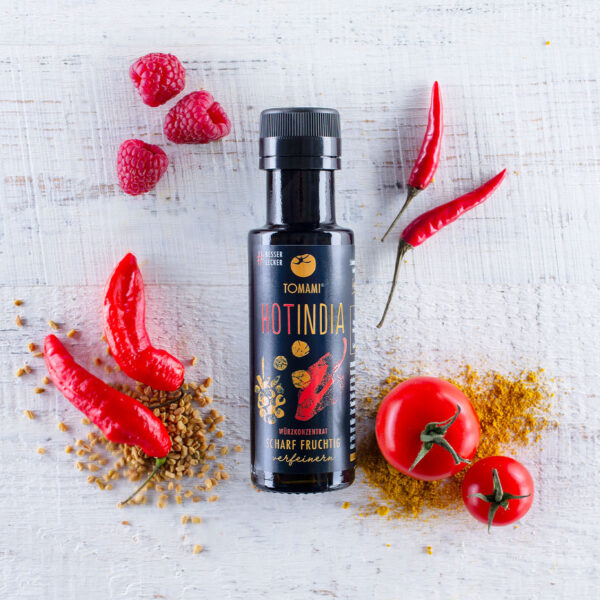 TOMAMI Hot India • 90 ml • mit Zutaten
