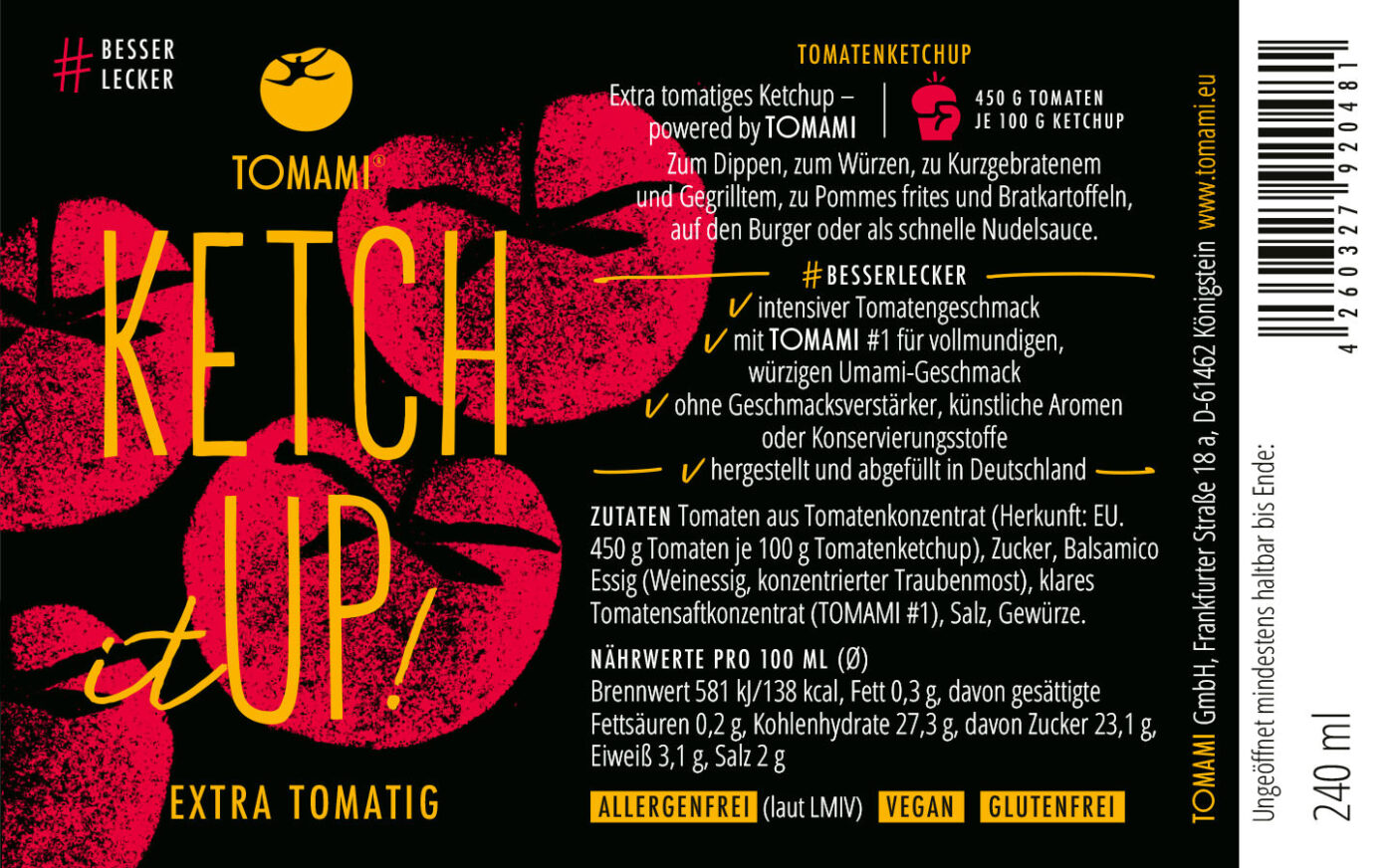 Etikett • TOMAMI Ketchup