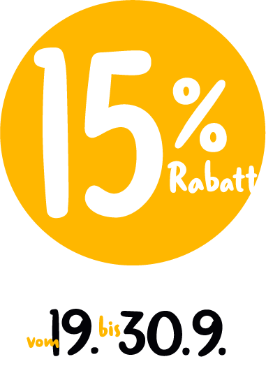 15 % Rabatt vom 19.-30.09.