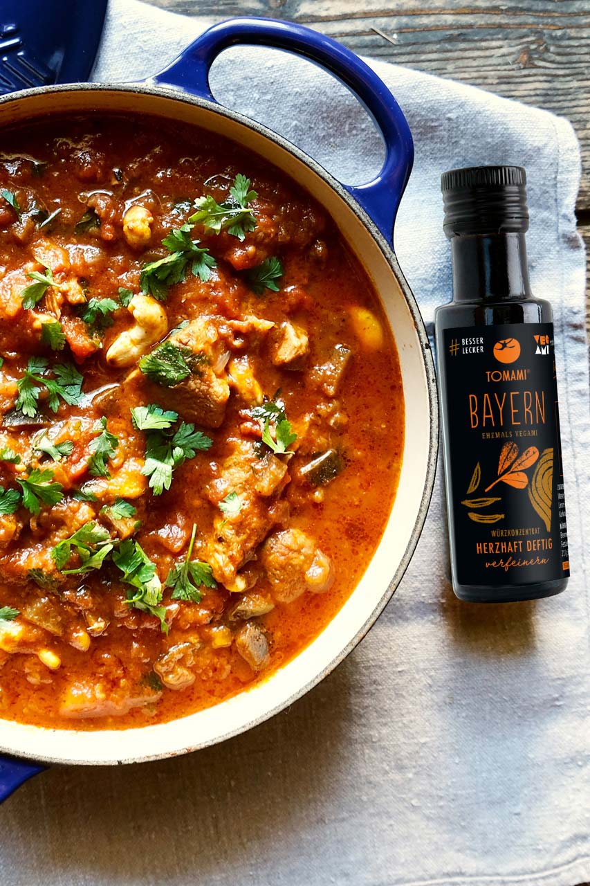 Lammeintopf mit Reis und Auberginen mit TOMAMI Bayern