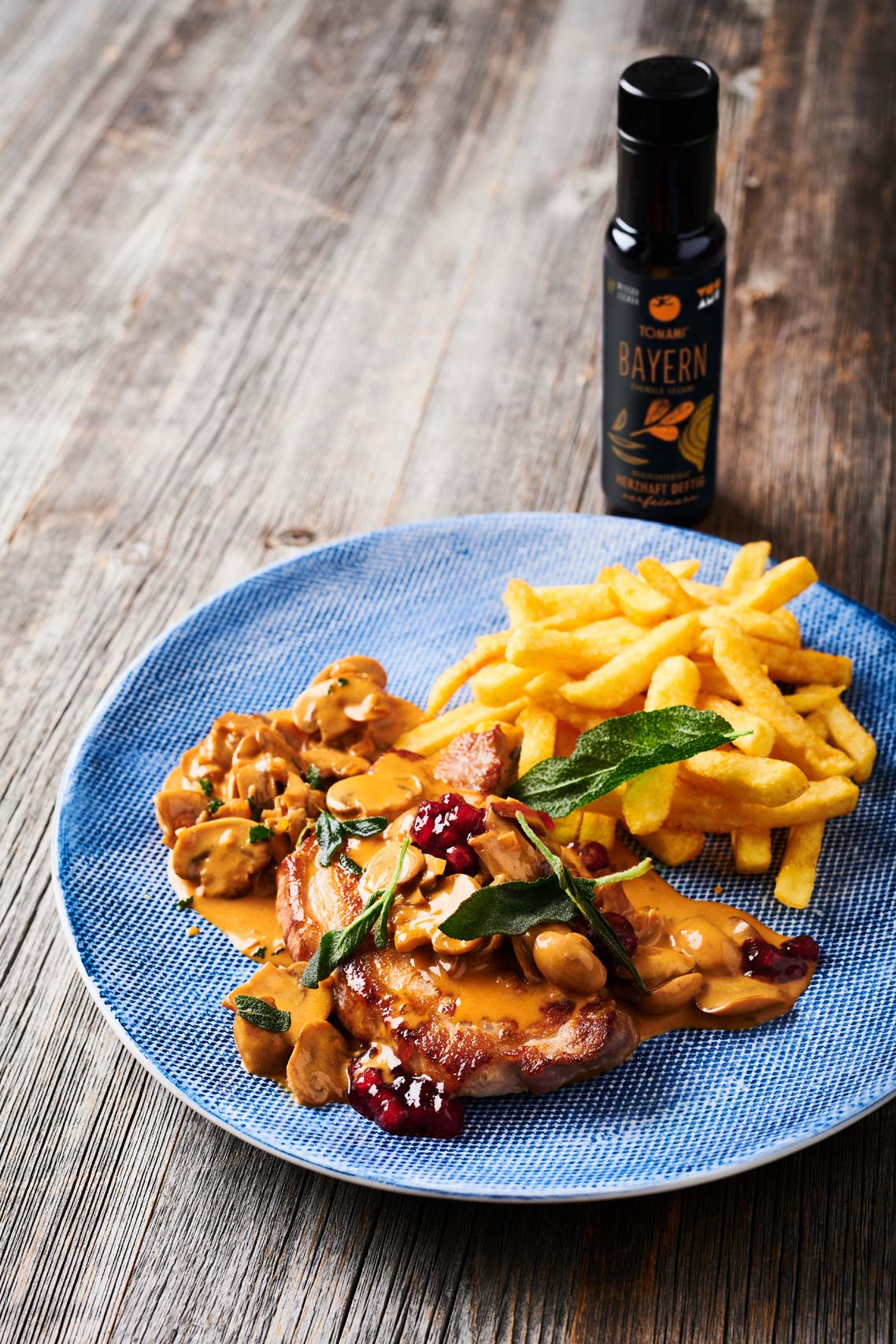 Jäger­schnitzel mit Rahmchampignons mit TOMAMI Bayern